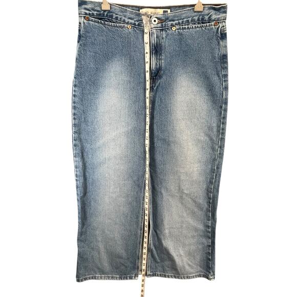 GAP Vintage Y2K Long Rivet Jean Skirt 10 Blue Light Wash Denim Boho Western - Picture 9 of 13